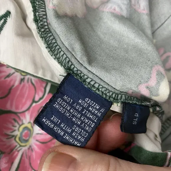 Vtg Polo Ralph Lauren Floral Shorts Mens 36 Green Tropical Floral Ukelele Y2K - Picture 13 of 14